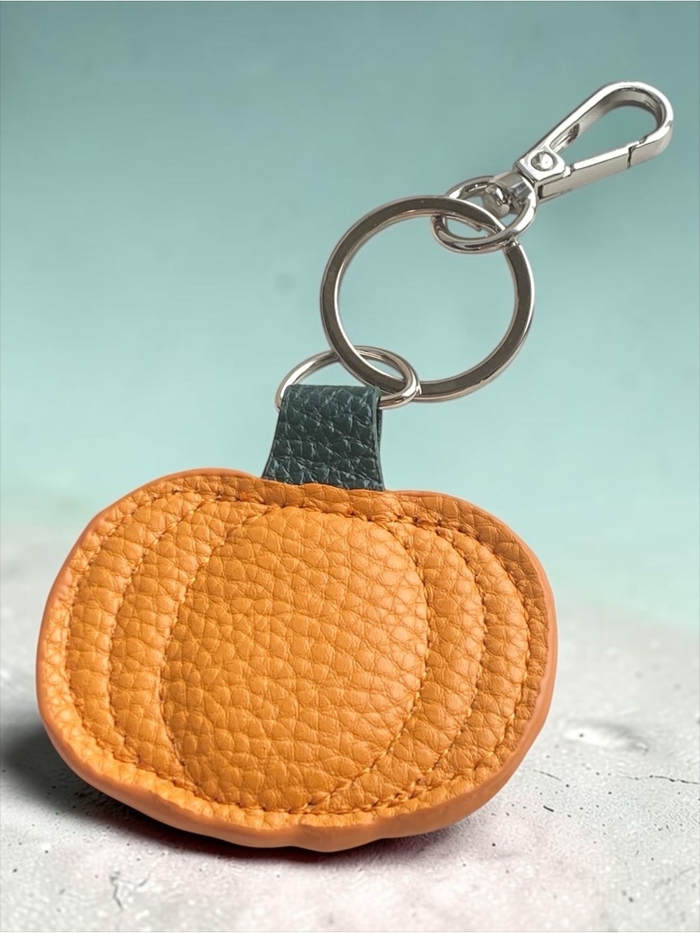 Genuine Pebbled Leather Leather Holiday Halloween Thanksgiving Bag Charm